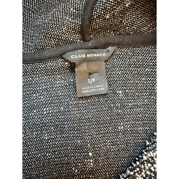 Club Monaco Open-Drape Shawl Cardigan Sweater Knit Topper Black & White Size S/P - Picture 3 of 5